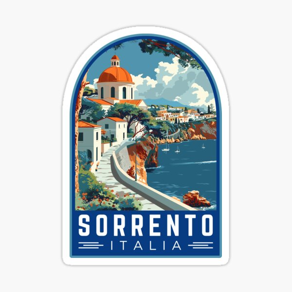 Item preview, Sorrento in Campania, Italy Vintage Travel Art Emblem designed and sold by MaateoDesign.