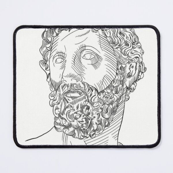 Item preview, Democritus – Stylized portrait of the ancient Greek philosopher designed and sold by charlyele.