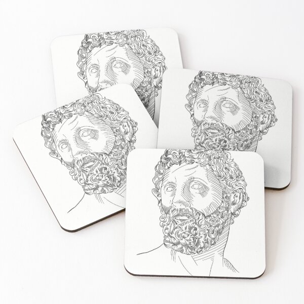 Item preview, Democritus – Stylized portrait of the ancient Greek philosopher designed and sold by charlyele.