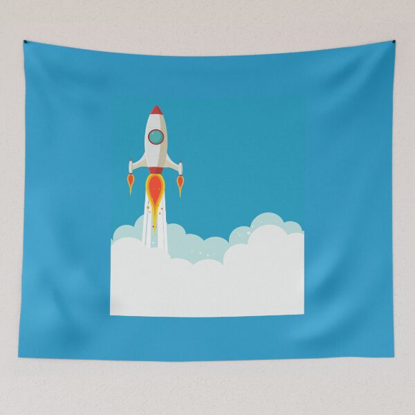 Item preview, Retro Rocket Launch – Fun Space Cartoon Illustration designed and sold by ChillVibes04.