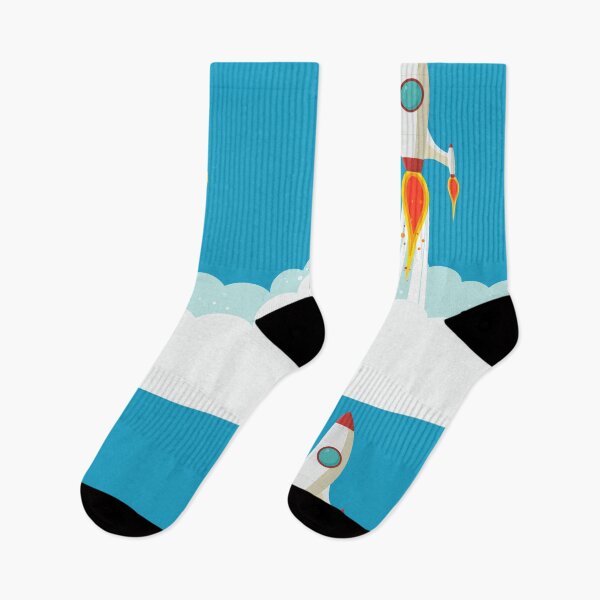 Item preview, Retro Rocket Launch – Fun Space Cartoon Illustration designed and sold by ChillVibes04.