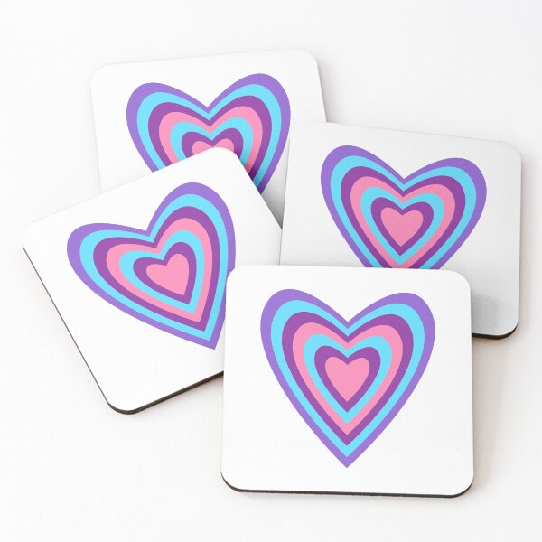 Item preview, Groovy Blue Purple Pink Heart - Retro Love Pattern designed and sold by kornerupine.
