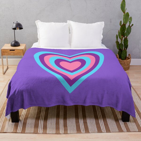 Item preview, Groovy Blue Purple Pink Heart - Retro Love Pattern designed and sold by kornerupine.