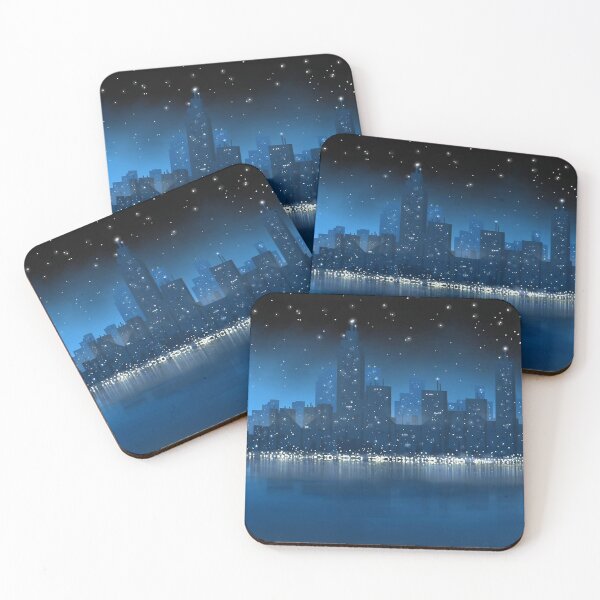 Item preview, Polis – Digital panorama of a night city with stars designed and sold by charlyele.