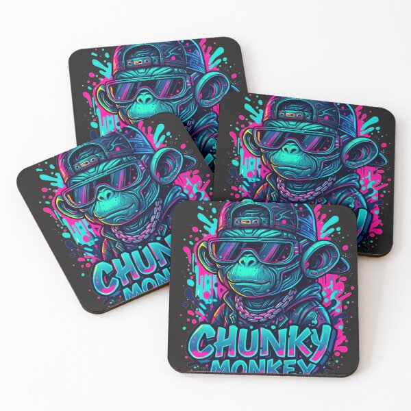 Item preview, Chunky Monkey Neon Cyber T-Shirt designed and sold by Thaivi Design.