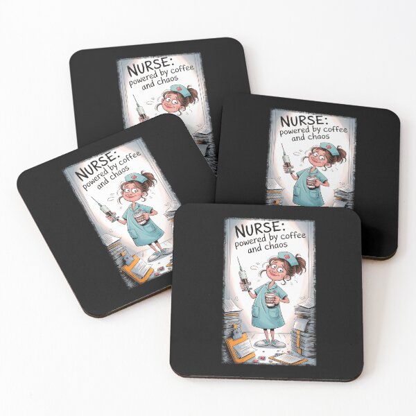 Item preview, Funny Nurse Quote – Powered by Coffee and Chaos designed and sold by artetotal.