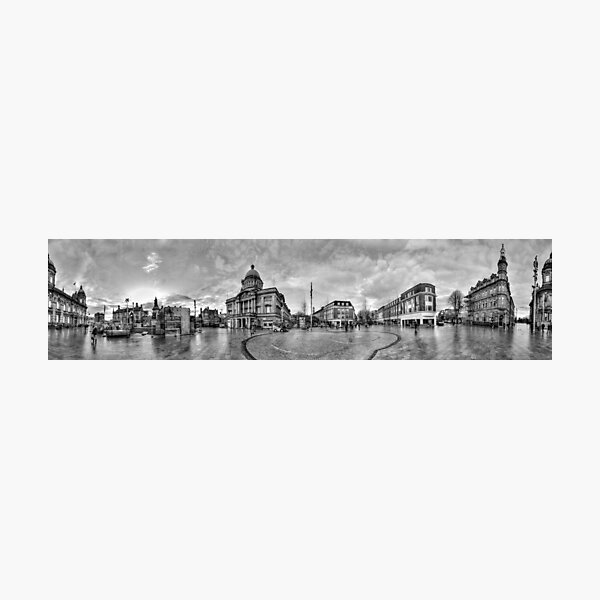 Item preview, Hull City Queen Victoria Square, Black And White Panorama designed and sold by Paul Thompson Photography.