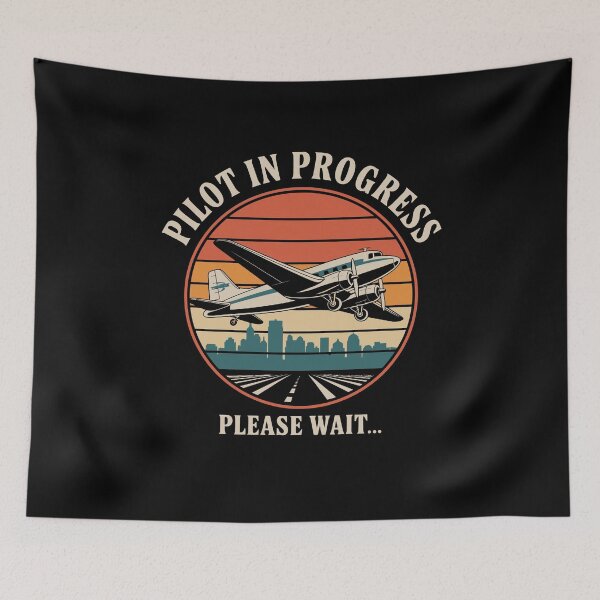 Item preview, Pilot In Progress Please Wait Funny Aviation Retro designed and sold by tmerchtrends.