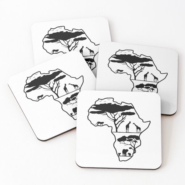 Item preview, African Continent with Animals Outline designed and sold by MagnoliaLake.