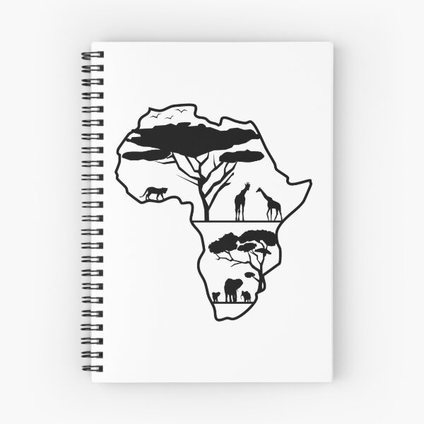 Item preview, African Continent with Animals Outline designed and sold by MagnoliaLake.