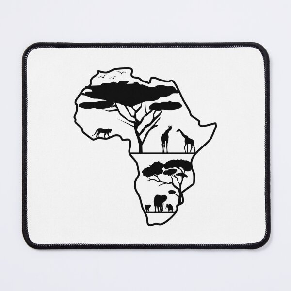 Item preview, African Continent with Animals Outline designed and sold by MagnoliaLake.