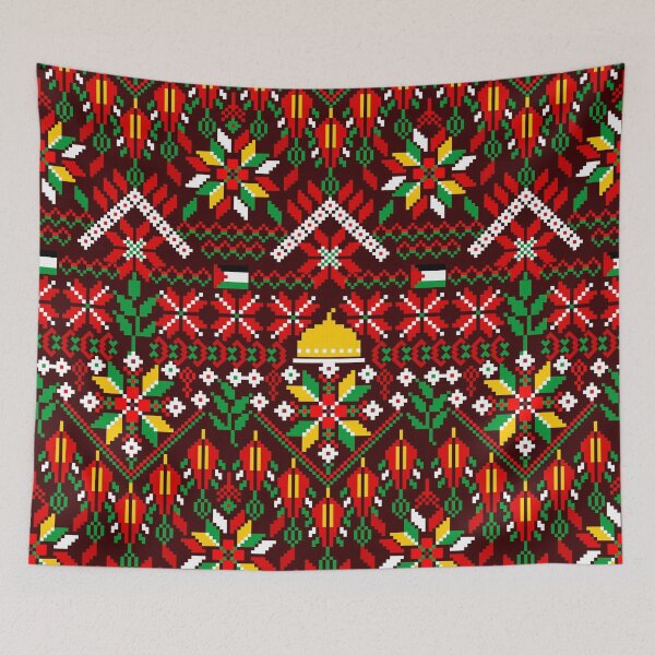 Item preview, Palestine Tatreez Traditional Embrodery Style designed and sold by BluedarkArt.