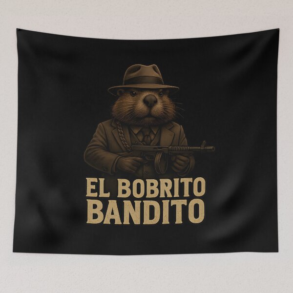 Item preview, El Bobrito Bandito Noir Illustration designed and sold by MysticArtisan.
