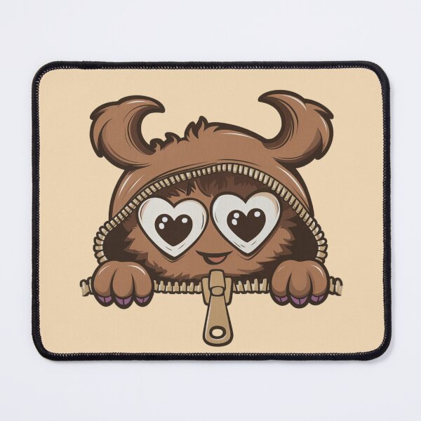 Item preview, a kawaii-style design of a cute distinctive monster with hearts for eyes peeking out from behind a small zipper. designed and sold by 123ks.