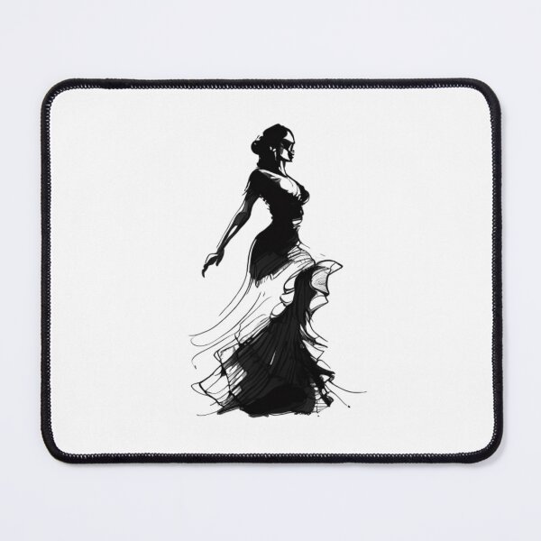 Item preview, Flamenco Grace - Minimalist Dance Silhouette designed and sold by ShadowAndSlate.