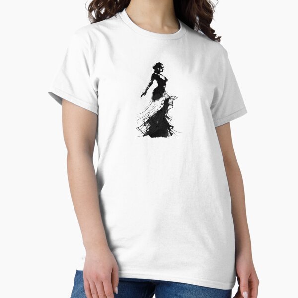 Vista previa del artículo con la obra «Gracia flamenca - Silueta de baile minimalista», diseñado y vendido por ShadowAndSlate.