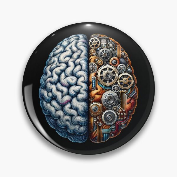 Item preview, Half Brain Half Machine Steampunk Tech Mind Art designed and sold by DrawHandArt.