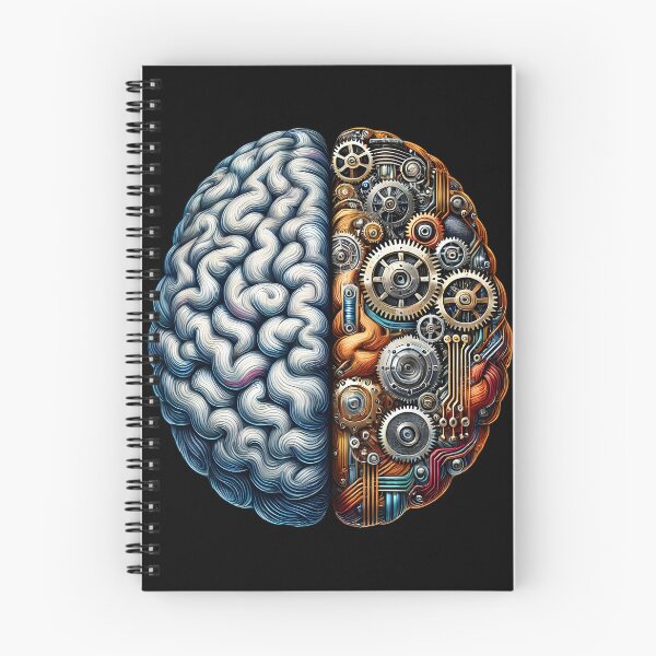 Item preview, Half Brain Half Machine Steampunk Tech Mind Art designed and sold by DrawHandArt.