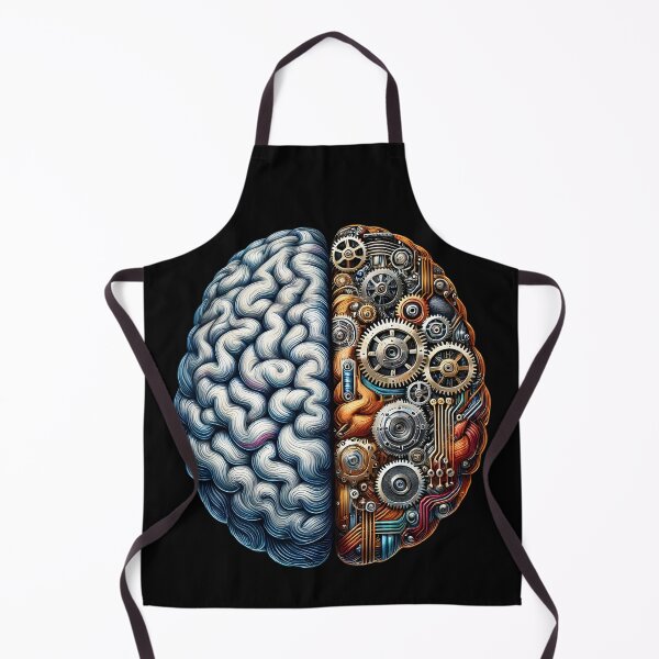 Item preview, Half Brain Half Machine Steampunk Tech Mind Art designed and sold by DrawHandArt.