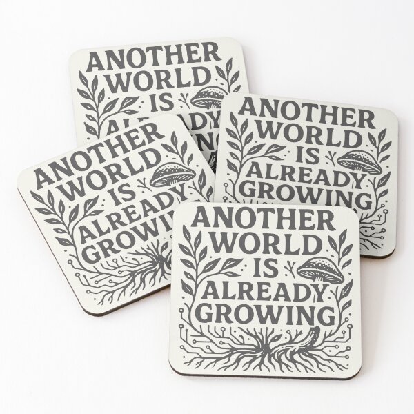 Item preview, Another World Is Already Growing – Mycelium Tech & Solarpunk Roots designed and sold by Counter Signal.