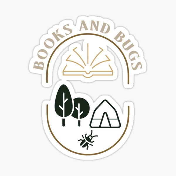 Item preview, Books and Bugs Badge designed and sold by JoRaStoreDesign.