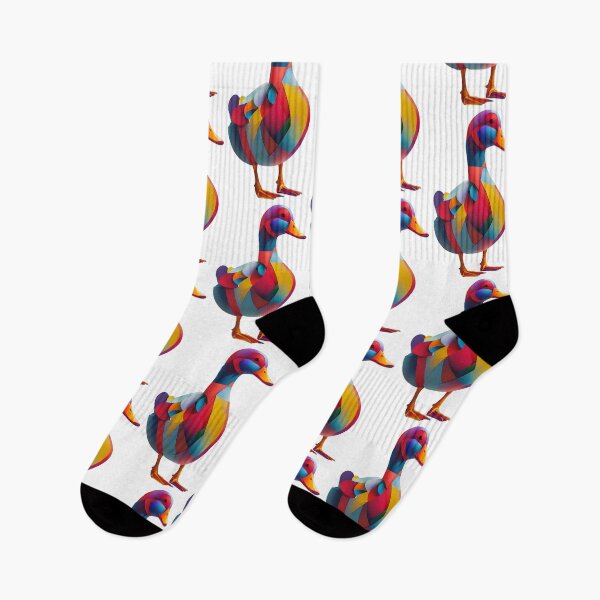 Item preview, Abstract Rainbow Duck – Colorful Geometric Animal Art designed and sold by TeeTimeTreasure.