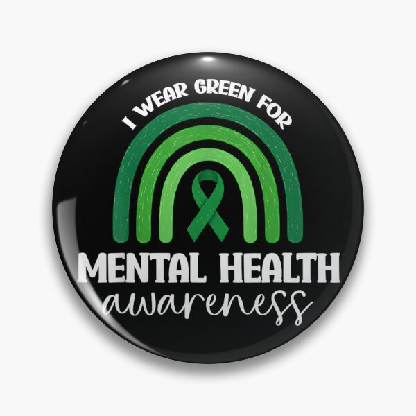 Item preview, Green Ribbon Mental Health & Depression Awareness designed and sold by kawaiivsglitch.