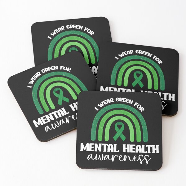 Item preview, Green Ribbon Mental Health & Depression Awareness designed and sold by kawaiivsglitch.