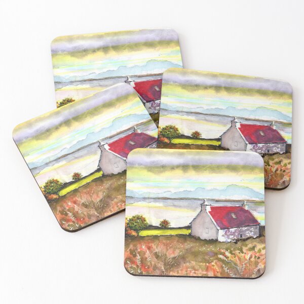 Item preview, Red Roofed Cottage with Ocean View designed and sold by Gregg Brown.