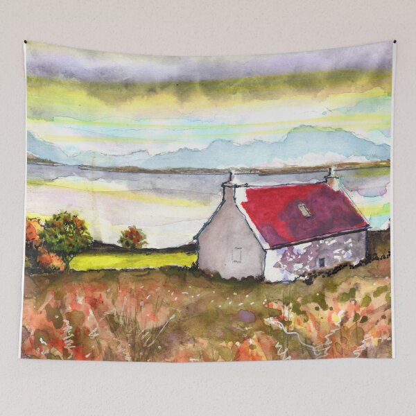 Item preview, Red Roofed Cottage with Ocean View designed and sold by Gregg Brown.
