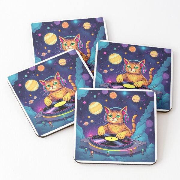 Item preview, Cosmic Cat DJ: Intergalactic Beats designed and sold by DaniArtDesign81.