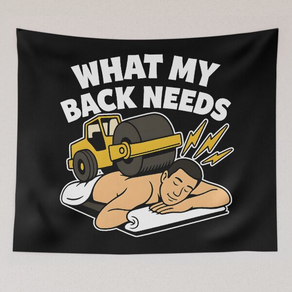 Item preview, Funny Steamroller Back Massage Shirt – What My Back Needs Cartoon Design designed and sold by DrawHandArt.