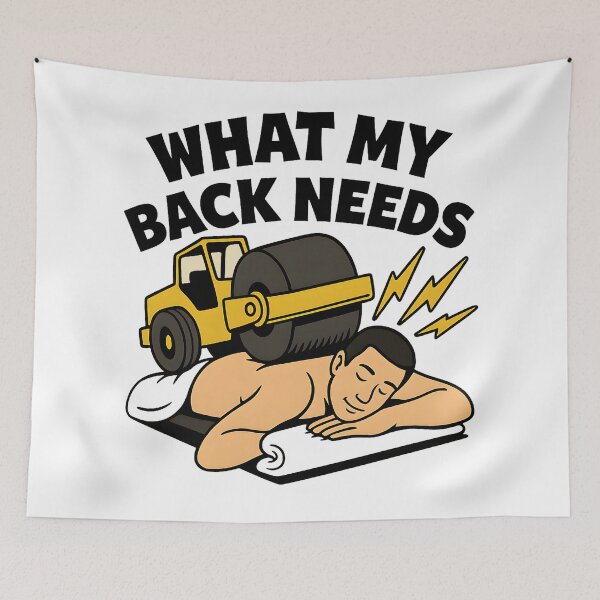 Item preview,  Funny Steamroller Back Massage Shirt – What My Back Needs Cartoon Design designed and sold by DrawHandArt.