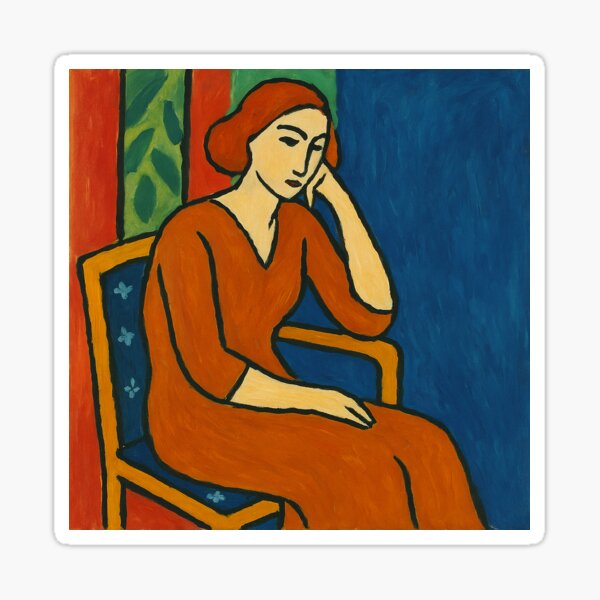 Item preview, Portrait of a woman in Matisse style designed and sold by SUFT.