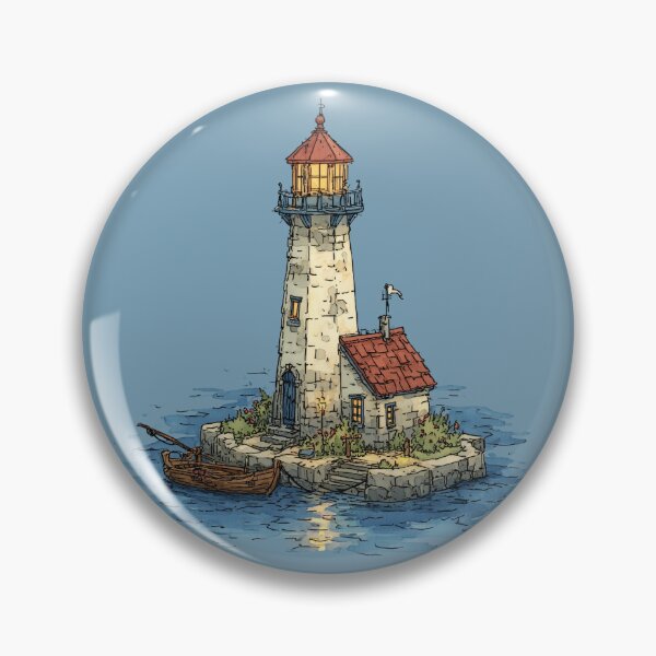 Item preview, Nautical Lighthouse Art | Coastal Decor Illustration designed and sold by Reugba.