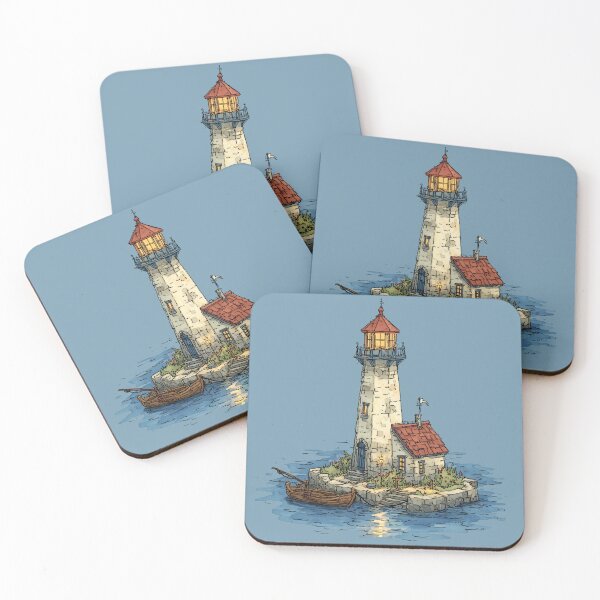Item preview, Nautical Lighthouse Art | Coastal Decor Illustration designed and sold by Reugba.