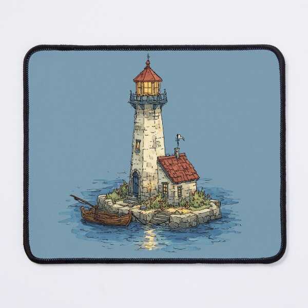 Item preview, Nautical Lighthouse Art | Coastal Decor Illustration designed and sold by Reugba.