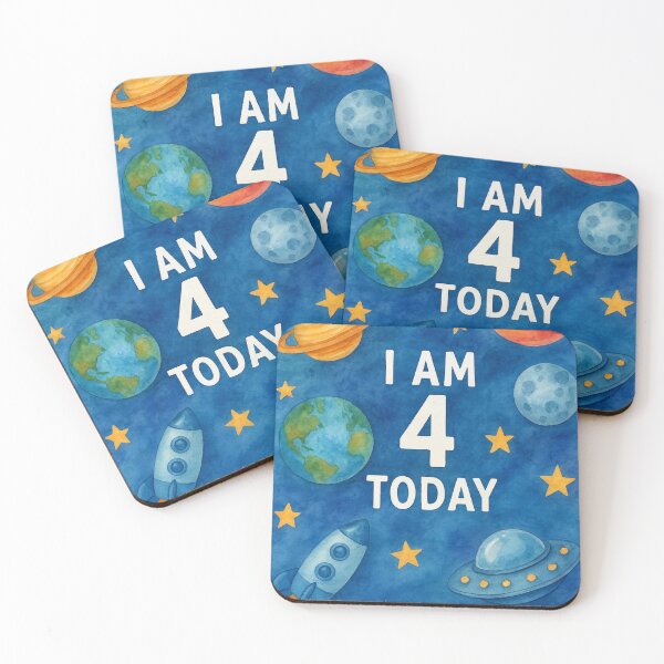 Item preview, Birthday in orbit – Age 4 Happy Birthday designed and sold by Meandmyshop.