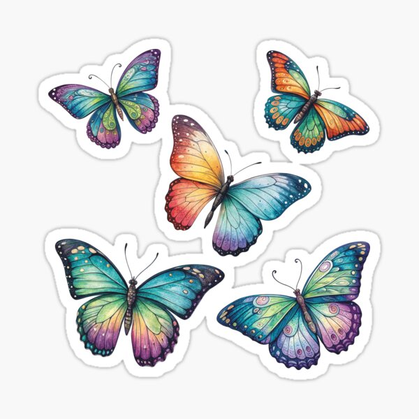 Item preview, Colorful butterflies draw designed and sold by PnrArtDesign.
