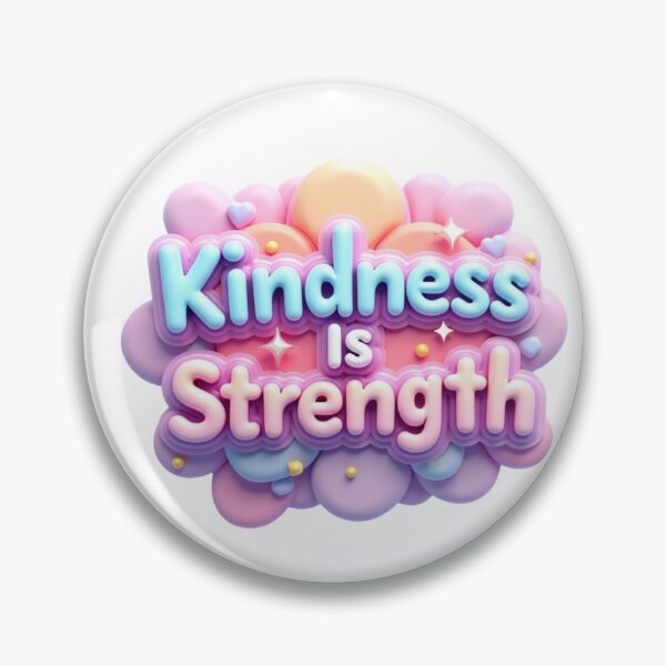 Item preview, Kindness Is Strength – Soft Pastel 3D Motivational Quote Design designed and sold by Drawevo.