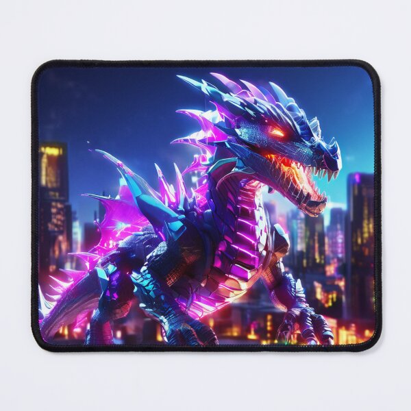 Item preview, Neon Cyber Dragon in the City designed and sold by MiraLumeStudio.