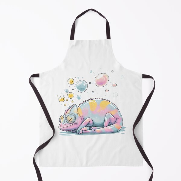 Item preview, Dreamy Sleeping Chameleon with Colorful Thought Bubbles – Pastel Reptile Art designed and sold by viking75store.