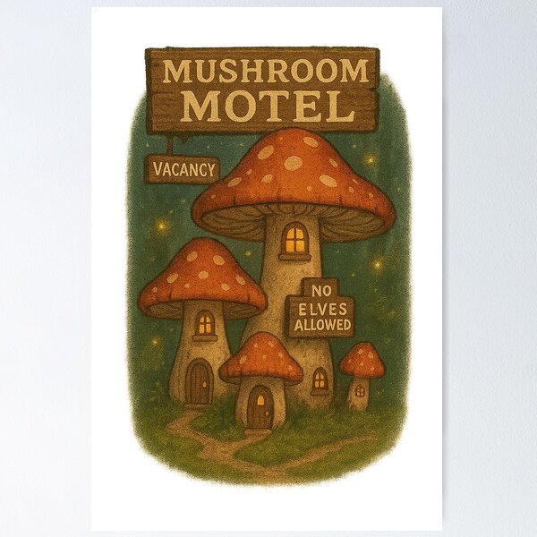 Item preview, Mushroom Motel designed and sold by Fandom Threads.