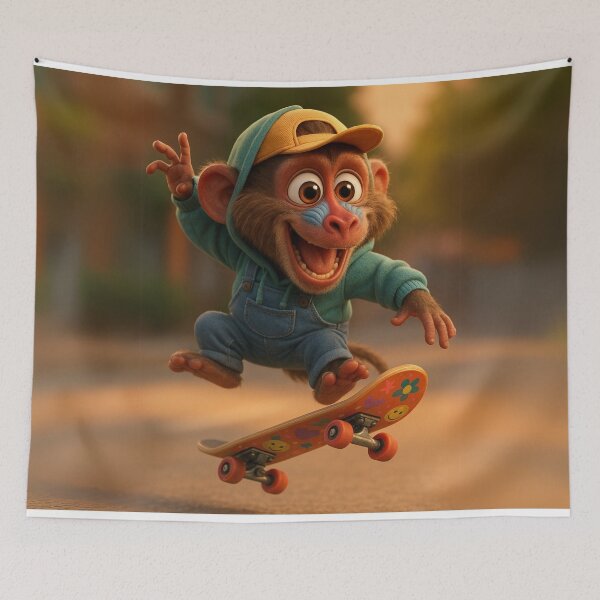 Item preview, Skater Baboon designed and sold by Sillytoe.