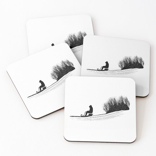 Item preview, Winter Ride - Minimalist Sledding Silhouette designed and sold by ShadowAndSlate.