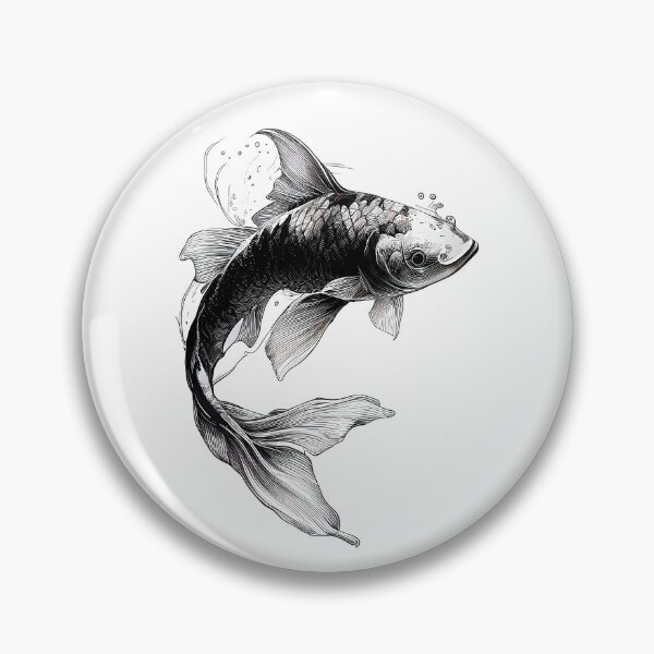 Item preview, Koi Harmony - Line Art Elegance designed and sold by ShadowAndSlate.