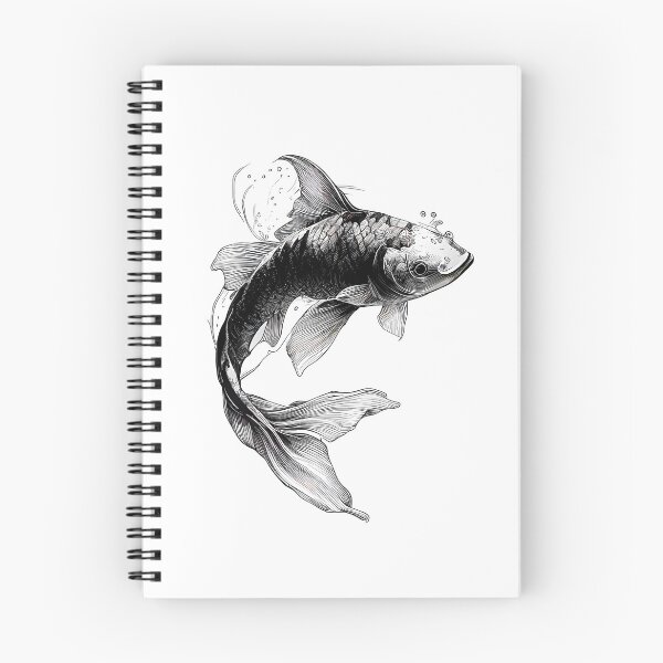 Item preview, Koi Harmony - Line Art Elegance designed and sold by ShadowAndSlate.
