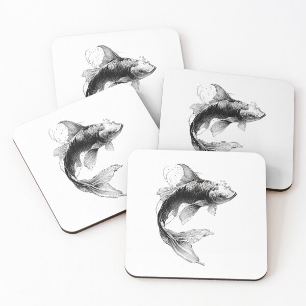 Item preview, Koi Harmony - Line Art Elegance designed and sold by ShadowAndSlate.