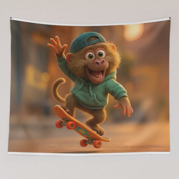 Item preview, Skater Olive Baboon Joyride designed and sold by Sillytoe.