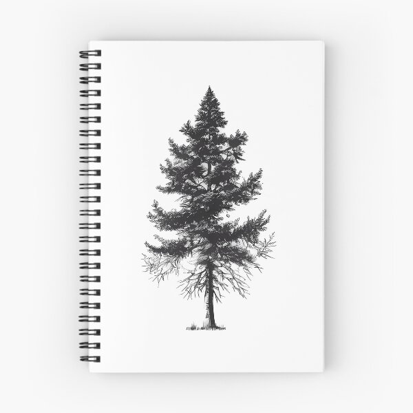 Item preview, Line Art Fir Tree Majesty - Line Art Nature designed and sold by ShadowAndSlate.